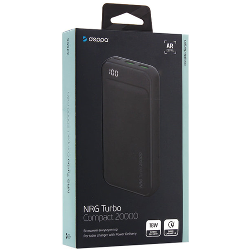 Внешний аккумулятор Deppa NRG Power Compact 20000 mAh, 2.1A Graphite фото 