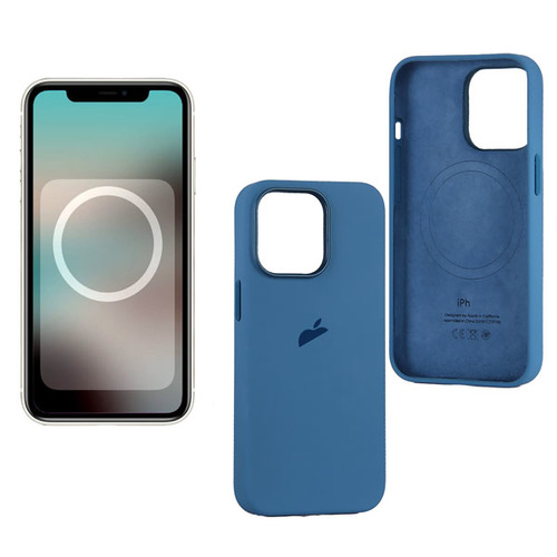 Накладка Goodcom Silicon Case iPhone 13 Pro (MagSafe + анимация NFC) Blue Jay фото 